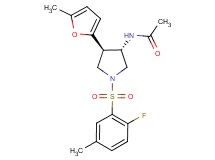 N-[(3S*,4R*)-1-[(2-fluoro-5-methylphenyl)sulfonyl]-4-(5-methyl-2-furyl)-3-pyrrolidinyl]acetamide