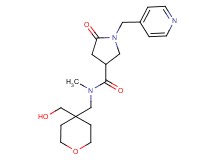 N-{[4-(hydroxymethyl)tetrahydro-2H-pyran-4-yl]methyl}-N-methyl-5-oxo-1-(4-pyridinylmethyl)-3-pyrrolidinecarboxamide