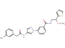 N-[2-methoxy-2-(2-thienyl)ethyl]-3-(4-{[(3-methylphenyl)acetyl]amino}-1H-pyrazol-1-yl)benzamide