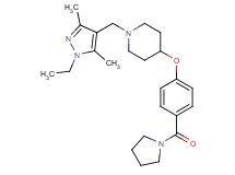 1-[(1-ethyl-3,5-dimethyl-1H-pyrazol-4-yl)methyl]-4-[4-(1-pyrrolidinylcarbonyl)phenoxy]piperidine