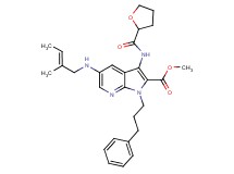 methyl 5-{[(2E)-2-methyl-2-buten-1-yl]amino}-1-(3-phenylpropyl)-3-[(tetrahydro-2-furanylcarbonyl)amino]-1H-pyrrolo[2,3-b]pyridine-2-carboxylate