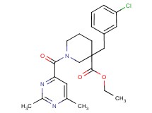 ethyl 3-(3-chlorobenzyl)-1-[(2,6-dimethyl-4-pyrimidinyl)carbonyl]-3-piperidinecarboxylate