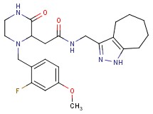 2-[1-(2-fluoro-4-methoxybenzyl)-3-oxo-2-piperazinyl]-N-(1,4,5,6,7,8-hexahydrocyclohepta[c]pyrazol-3-ylmethyl)acetamide
