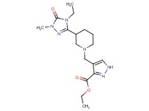 ethyl 4-{[3-(4-ethyl-1-methyl-5-oxo-4,5-dihydro-1H-1,2,4-triazol-3-yl)piperidin-1-yl]methyl}-1H-pyrazole-3-carboxylate
