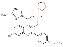 N-{[7-chloro-2-(4-methoxyphenyl)-3-quinolinyl]methyl}-2-(3-methyl-1H-pyrazol-1-yl)-N-(tetrahydro-2-furanylmethyl)acetamide