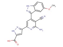 3-[6-amino-5-cyano-4-(5-methoxy-1H-indazol-3-yl)pyridin-2-yl]-1H-pyrazole-5-carboxylic acid