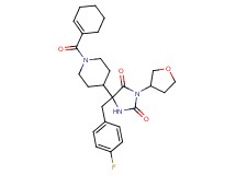 5-[1-(1-cyclohexen-1-ylcarbonyl)-4-piperidinyl]-5-(4-fluorobenzyl)-3-(tetrahydro-3-furanyl)-2,4-imidazolidinedione
