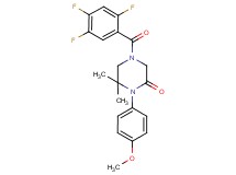 1-(4-methoxyphenyl)-6,6-dimethyl-4-(2,4,5-trifluorobenzoyl)-2-piperazinone