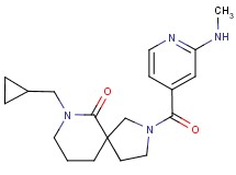 7-(cyclopropylmethyl)-2-[2-(methylamino)isonicotinoyl]-2,7-diazaspiro[4.5]decan-6-one