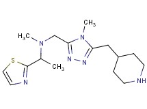 N-methyl-N-{[4-methyl-5-(piperidin-4-ylmethyl)-4H-1,2,4-triazol-3-yl]methyl}-1-(1,3-thiazol-2-yl)ethanamine