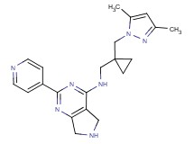 N-({1-[(3,5-dimethyl-1H-pyrazol-1-yl)methyl]cyclopropyl}methyl)-2-(4-pyridinyl)-6,7-dihydro-5H-pyrrolo[3,4-d]pyrimidin-4-amine