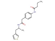 N-[4-(2-{[1-methyl-2-(3-thienyl)ethyl]amino}-2-oxoethyl)phenyl]butanamide