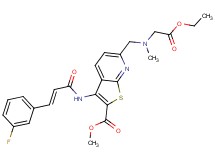 methyl 6-{[(2-ethoxy-2-oxoethyl)(methyl)amino]methyl}-3-{[(2E)-3-(3-fluorophenyl)-2-propenoyl]amino}thieno[2,3-b]pyridine-2-carboxylate