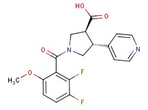 (3S*,4R*)-1-(2,3-difluoro-6-methoxybenzoyl)-4-pyridin-4-ylpyrrolidine-3-carboxylic acid