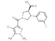 (3S*,4R*)-1-[(4-chloro-1,5-dimethyl-1H-pyrazol-3-yl)carbonyl]-4-(3-fluorophenyl)pyrrolidine-3-carboxylic acid