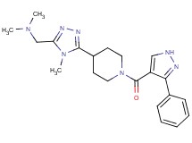 N,N-dimethyl-1-(4-methyl-5-{1-[(3-phenyl-1H-pyrazol-4-yl)carbonyl]piperidin-4-yl}-4H-1,2,4-triazol-3-yl)methanamine