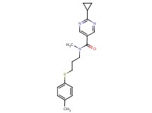 2-cyclopropyl-N-methyl-N-{3-[(4-methylphenyl)thio]propyl}pyrimidine-5-carboxamide