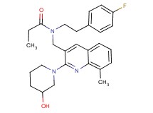 N-[2-(4-fluorophenyl)ethyl]-N-{[2-(3-hydroxy-1-piperidinyl)-8-methyl-3-quinolinyl]methyl}propanamide