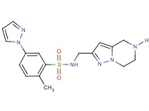 2-methyl-5-(1H-pyrazol-1-yl)-N-(4,5,6,7-tetrahydropyrazolo[1,5-a]pyrazin-2-ylmethyl)benzenesulfonamide hydrochloride