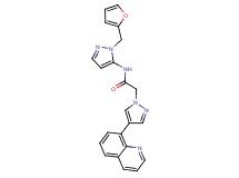 N-[1-(2-furylmethyl)-1H-pyrazol-5-yl]-2-[4-(8-quinolinyl)-1H-pyrazol-1-yl]acetamide trifluoroacetate
