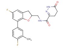 N-{[5-fluoro-7-(4-fluoro-3-methylphenyl)-2,3-dihydro-1-benzofuran-2-yl]methyl}-6-oxo-1,4,5,6-tetrahydro-3-pyridazinecarboxamide