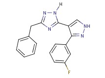 3-benzyl-5-[3-(3-fluorophenyl)-1H-pyrazol-4-yl]-1H-1,2,4-triazole