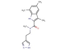 N,3,5,7-tetramethyl-N-[2-(1H-pyrazol-4-yl)ethyl]-1H-indole-2-carboxamide