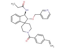 N-[(2R*,3R*)-2-(3-pyridinylmethoxy)-1'-(4-vinylbenzoyl)-2,3-dihydrospiro[indene-1,4'-piperidin]-3-yl]propanamide