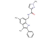 N-[(3,5-dimethyl-2-phenyl-1H-indol-7-yl)methyl]-1-methyl-1H-pyrazole-3-carboxamide