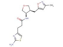 3-(2-amino-1,3-thiazol-4-yl)-N-{(3R*,4S*)-4-[(3-methylisoxazol-5-yl)methyl]tetrahydrofuran-3-yl}propanamide