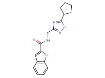 N-[(5-cyclopentyl-1,2,4-oxadiazol-3-yl)methyl]-1-benzofuran-2-carboxamide
