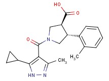 (3S*,4R*)-1-[(5-cyclopropyl-3-methyl-1H-pyrazol-4-yl)carbonyl]-4-(2-methylphenyl)pyrrolidine-3-carboxylic acid
