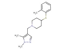 1-[(1,5-dimethyl-1H-pyrazol-4-yl)methyl]-4-[(2-methylphenyl)thio]piperidine