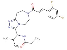 N-(1-{7-[(2E)-3-(2,4-difluorophenyl)-2-propenoyl]-6,7,8,9-tetrahydro-5H-[1,2,4]triazolo[4,3-d][1,4]diazepin-3-yl}-2-methylpropyl)propanamide