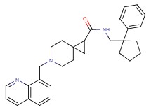 N-[(1-phenylcyclopentyl)methyl]-6-(8-quinolinylmethyl)-6-azaspiro[2.5]octane-1-carboxamide