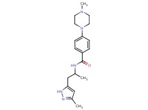 N-[1-methyl-2-(3-methyl-1H-pyrazol-5-yl)ethyl]-4-(4-methylpiperazin-1-yl)benzamide