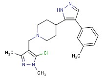 1-[(5-chloro-1,3-dimethyl-1H-pyrazol-4-yl)methyl]-4-[4-(3-methylphenyl)-1H-pyrazol-5-yl]piperidine