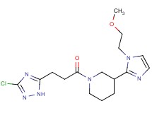 1-[3-(3-chloro-1H-1,2,4-triazol-5-yl)propanoyl]-3-[1-(2-methoxyethyl)-1H-imidazol-2-yl]piperidine