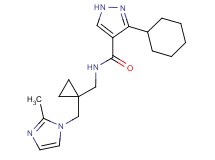3-cyclohexyl-N-({1-[(2-methyl-1H-imidazol-1-yl)methyl]cyclopropyl}methyl)-1H-pyrazole-4-carboxamide