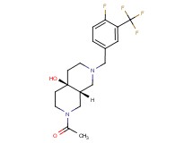 (4aR*,8aR*)-2-acetyl-7-[4-fluoro-3-(trifluoromethyl)benzyl]octahydro-2,7-naphthyridin-4a(2H)-ol