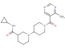 N-cyclopropyl-1'-[(4-methylpyrimidin-5-yl)carbonyl]-1,4'-bipiperidine-3-carboxamide