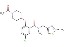 2-[(1-acetyl-4-piperidinyl)oxy]-5-chloro-N-methyl-N-[(2-methyl-1,3-thiazol-4-yl)methyl]benzamide