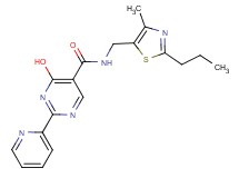 4-hydroxy-N-[(4-methyl-2-propyl-1,3-thiazol-5-yl)methyl]-2-pyridin-2-ylpyrimidine-5-carboxamide
