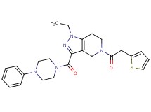 1-ethyl-3-[(4-phenyl-1-piperazinyl)carbonyl]-5-(2-thienylacetyl)-4,5,6,7-tetrahydro-1H-pyrazolo[4,3-c]pyridine