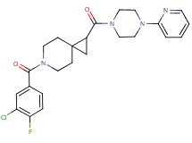 6-(3-chloro-4-fluorobenzoyl)-1-{[4-(2-pyridinyl)-1-piperazinyl]carbonyl}-6-azaspiro[2.5]octane