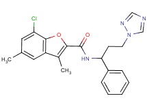 7-chloro-3,5-dimethyl-N-[1-phenyl-3-(1H-1,2,4-triazol-1-yl)propyl]-1-benzofuran-2-carboxamide