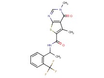 3,5-dimethyl-4-oxo-N-{1-[2-(trifluoromethyl)phenyl]ethyl}-3,4-dihydrothieno[2,3-d]pyrimidine-6-carboxamide