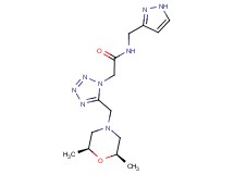 2-(5-{[(2R*,6S*)-2,6-dimethylmorpholin-4-yl]methyl}-1H-tetrazol-1-yl)-N-(1H-pyrazol-3-ylmethyl)acetamide