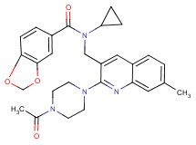 N-{[2-(4-acetyl-1-piperazinyl)-7-methyl-3-quinolinyl]methyl}-N-cyclopropyl-1,3-benzodioxole-5-carboxamide