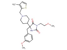 5-(3-methoxybenzyl)-3-(2-methoxyethyl)-5-{1-[(3-methyl-2-thienyl)methyl]-4-piperidinyl}-2,4-imidazolidinedione